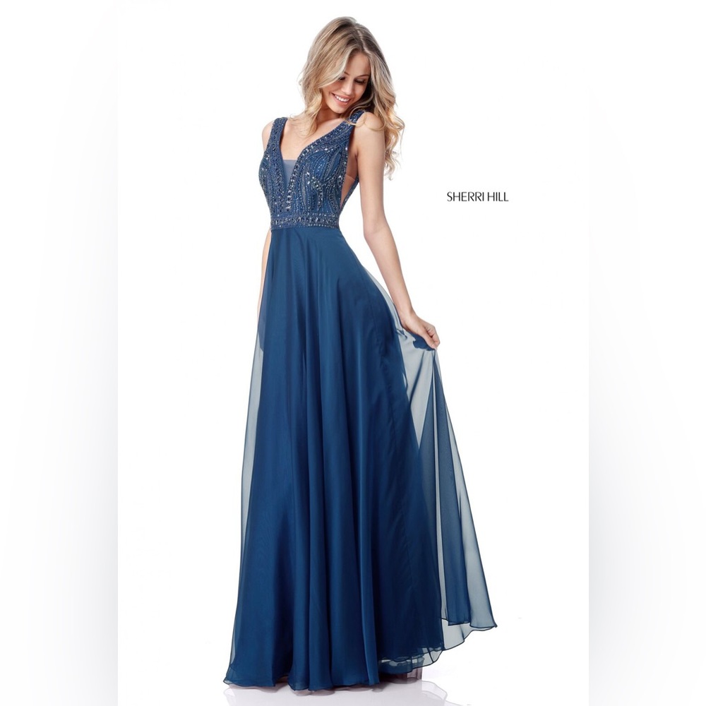 Blue NWT Sherri Hill prom dress, size 2.